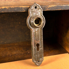 #21516 - Pressed Metal Art Deco Doorknob Backplate image