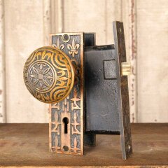 #23607 - Antique&nbsp;Mallory&nbsp;Wheeler&nbsp;Door&nbsp;Hardware&nbsp;Set&nbsp;image