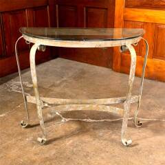 #41967 - Metal Demilune Table with Glass Top image