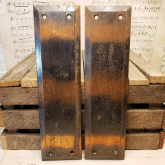 #42328 - Pair of Antique Japanned Door Push Plates image