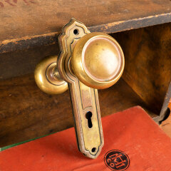 #42467 - Antique Brass Art Deco Door Hardware Set image