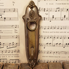 #42668 - Antique Brass Doorknob Backplate image
