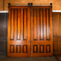 #43134 - 92x106 Antique 6 Panel Wood Pocket Doors image