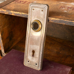 #44315 - Antique Brass Doorknob Backplate Hardware image