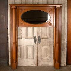 #45489 - 62x75&nbsp;Salvaged&nbsp;Antique&nbsp;Oak&nbsp;Fireplace&nbsp;Mantel&nbsp;image