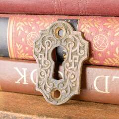 #46096 - Antique Ornate Bronze Keyhole Escutcheon image