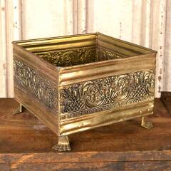 #46233 - Vintage Ornate Brass Footed Container image