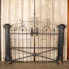 #46308 - Antique Wrought Iron Garden Gate & Posts image
