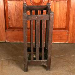 #46735 - Antique Oak Umbrella Stand with Drip Pan image