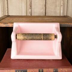 #47266 - Vintage&nbsp;Pink&nbsp;Ceramic&nbsp;Toilet&nbsp;Paper&nbsp;Holder&nbsp;image