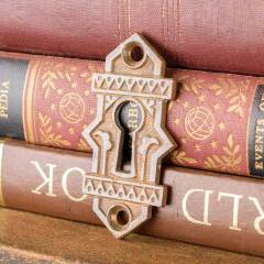 #47820 - Antique Ornate Bronze Keyhole Escutcheon image