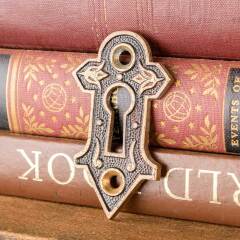 #47822 - Antique Ornate Bronze Keyhole Escutcheon image