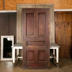#48691 - 40x89&nbsp;Salvaged&nbsp;Antique&nbsp;5&nbsp;Panel&nbsp;Interior&nbsp;Door&nbsp;image