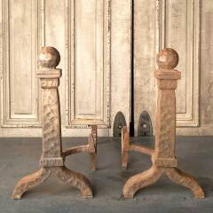 #48848 - Arts & Crafts Cast Iron Fireplace Andirons image