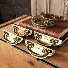 #49677 - Set of 6 Vintage Furniture Drawer Bail Pulls image