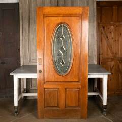 #49742 - 36x79&nbsp;Oak&nbsp;Entry&nbsp;Door&nbsp;with&nbsp;Leaded&nbsp;Glass&nbsp;image