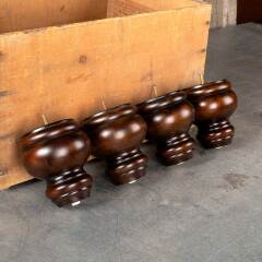 #49878 - Set of 4 Turned Wood Bun Feet Sofa Legs image