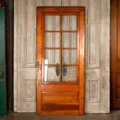 #50069 - 36x81 Antique 9 Lite Pine Wood Storm Door image