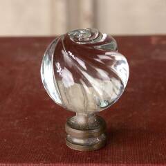 #50228 - Antique Swirled Glass & Brass Lamp Finial image