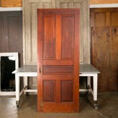 #50342 - 34x84&nbsp;Antique&nbsp;5&nbsp;Panel&nbsp;Pine&nbsp;Interior&nbsp;Door&nbsp;image