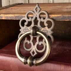 #50559 - Vintage Ornate Brass Ring Drawer Pull Handle image