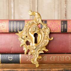 #50914 - Solid Brass Rococo Style Keyhole Escutcheon image