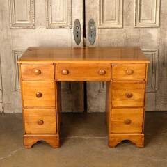 #51106 - Antique Wood 7 Drawer Kneehole Desk image