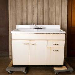 #51634 - Vintage Porcelain Enameled Kitchen Sink image