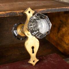 #51967 - Antique Glass and Brass Door Hardware Set image