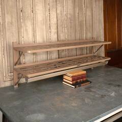 #52110 - Vintage&nbsp;Metal&nbsp;Wall&nbsp;Shelf&nbsp;Coat&nbsp;&&nbsp;Hat&nbsp;Rack&nbsp;image