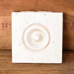 #52548 - Antique&nbsp;Painted&nbsp;Wood&nbsp;Rosette&nbsp;Trim&nbsp;Block&nbsp;image