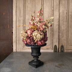 #52851 - Cast&nbsp;Iron&nbsp;Garden&nbsp;Urn&nbsp;Planter&nbsp;w/&nbsp;Flowers&nbsp;image