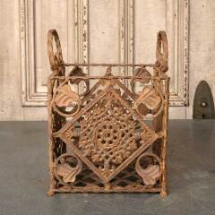 #52865 - Vintage&nbsp;Square&nbsp;Metal&nbsp;Planter&nbsp;with&nbsp;Handles&nbsp;image