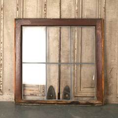 #53325 - 28x27&nbsp;Salvaged&nbsp;6&nbsp;Lite&nbsp;Leaded&nbsp;Glass&nbsp;Window&nbsp;image