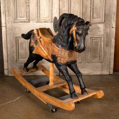 #53513 - Painted&nbsp;Carved&nbsp;Wood&nbsp;Rocking&nbsp;Horse&nbsp;image