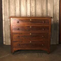 #53641 - 42x39&nbsp;Antique&nbsp;Walnut&nbsp;4&nbsp;Drawer&nbsp;Dresser&nbsp;image