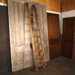 #53961 - 9&nbsp;Rung&nbsp;Oak&nbsp;Wood&nbsp;Library&nbsp;Step&nbsp;Ladder image