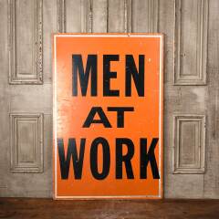 #53983 - 32x48&nbsp;Vintage&nbsp;MEN&nbsp;AT&nbsp;WORK&nbsp;Wall&nbsp;Sign image