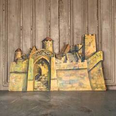 #53996 - Antique&nbsp;Painted&nbsp;Castle&nbsp;Scene&nbsp;Stage&nbsp;Prop&nbsp;image