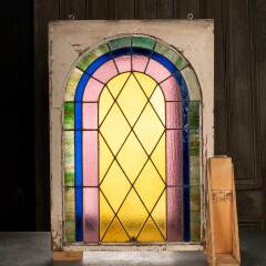 #54073 - 28x40&nbsp;Antique&nbsp;Stained&nbsp;Glass&nbsp;Window&nbsp;image