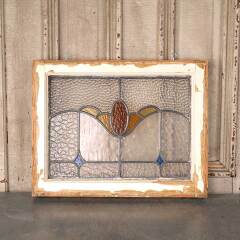 #54138 - 21x16&nbsp;Salvaged&nbsp;Antique&nbsp;Stained&nbsp;Glass&nbsp;Window&nbsp;image