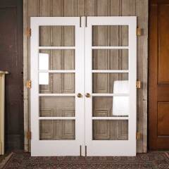 #54145 - 59x79&nbsp;Salvaged&nbsp;Vintage&nbsp;5&nbsp;Lite&nbsp;French&nbsp;Doors&nbsp;image