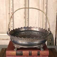 #54181 - Antique&nbsp;Silver&nbsp;Plated&nbsp;Victorian&nbsp;Bridal&nbsp;Basket&nbsp;image