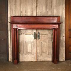 #54191 - 60x58&nbsp;Antique&nbsp;Wood&nbsp;Fireplace&nbsp;Mantel&nbsp;image