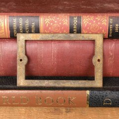 #54366 - Antique&nbsp;Cast&nbsp;Iron&nbsp;Card&nbsp;Catalog&nbsp;Label&nbsp;Holder&nbsp;image