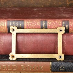 #54368 - Antique&nbsp;Cast&nbsp;Brass&nbsp;Card&nbsp;Catalog&nbsp;Label&nbsp;Holder&nbsp;image