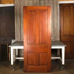 #54563 - 34x82&nbsp;Antique&nbsp;4&nbsp;Panel&nbsp;Wood&nbsp;Interior&nbsp;Door&nbsp;image