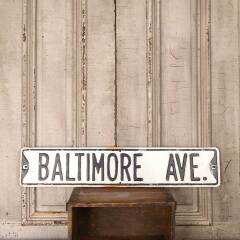 #54638 - Antique&nbsp;BALTIMORE&nbsp;AVE.&nbsp;Metal&nbsp;Street&nbsp;Sign&nbsp;image