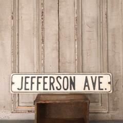 #54639 - Antique&nbsp;JEFFERSON&nbsp;AVE.&nbsp;Metal&nbsp;Street&nbsp;Sign&nbsp;image