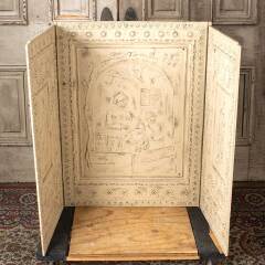 #54653 - Antique&nbsp;3&nbsp;Piece&nbsp;Cast&nbsp;Iron&nbsp;Fireplace&nbsp;Fireback&nbsp;image